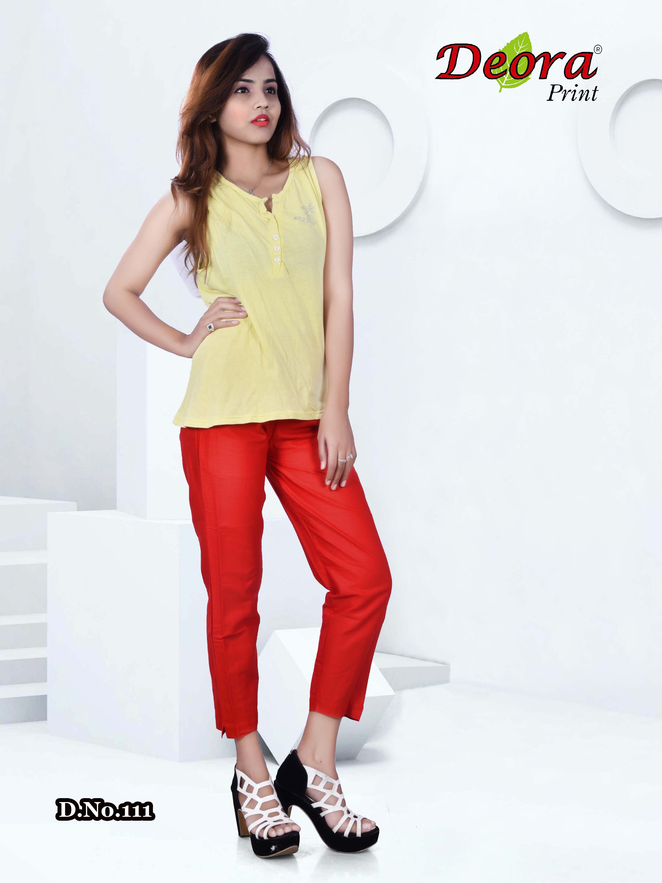 Deora Print collection: Cotton Cigarette / Pencil Pants