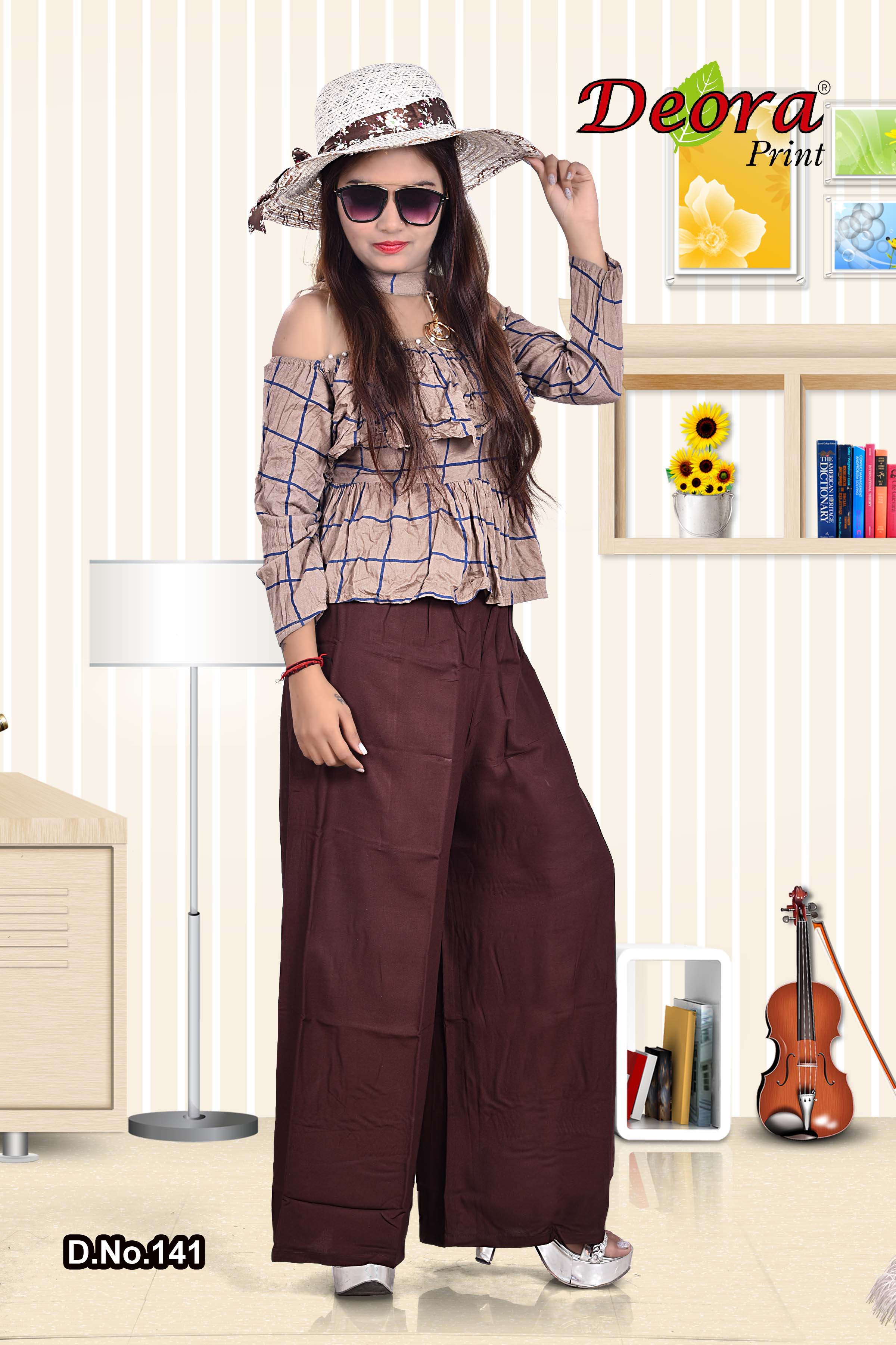 Deora Print collection: Rayon Plain Palazzos