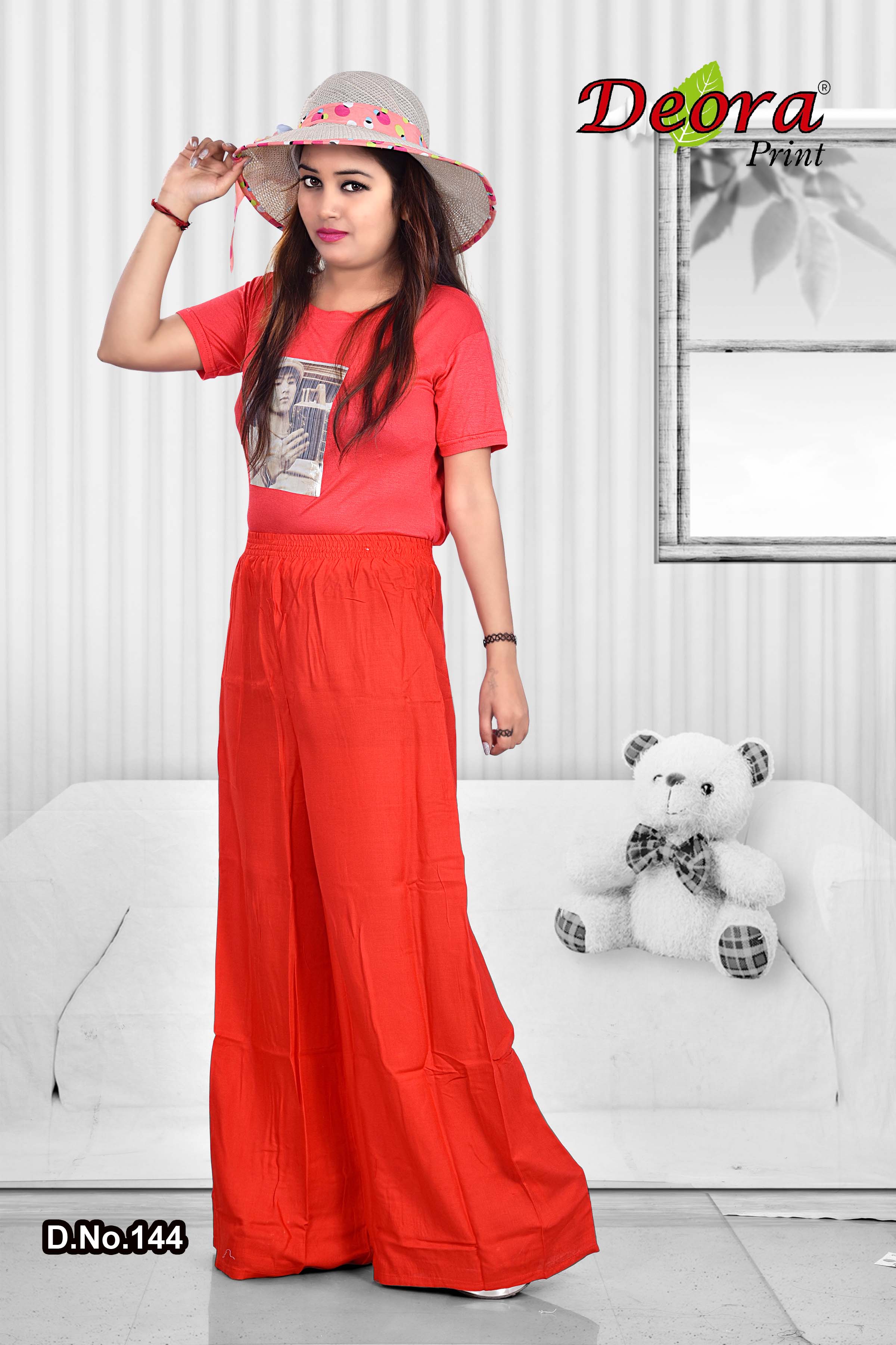 Deora Print collection: Rayon Plain Palazzos
