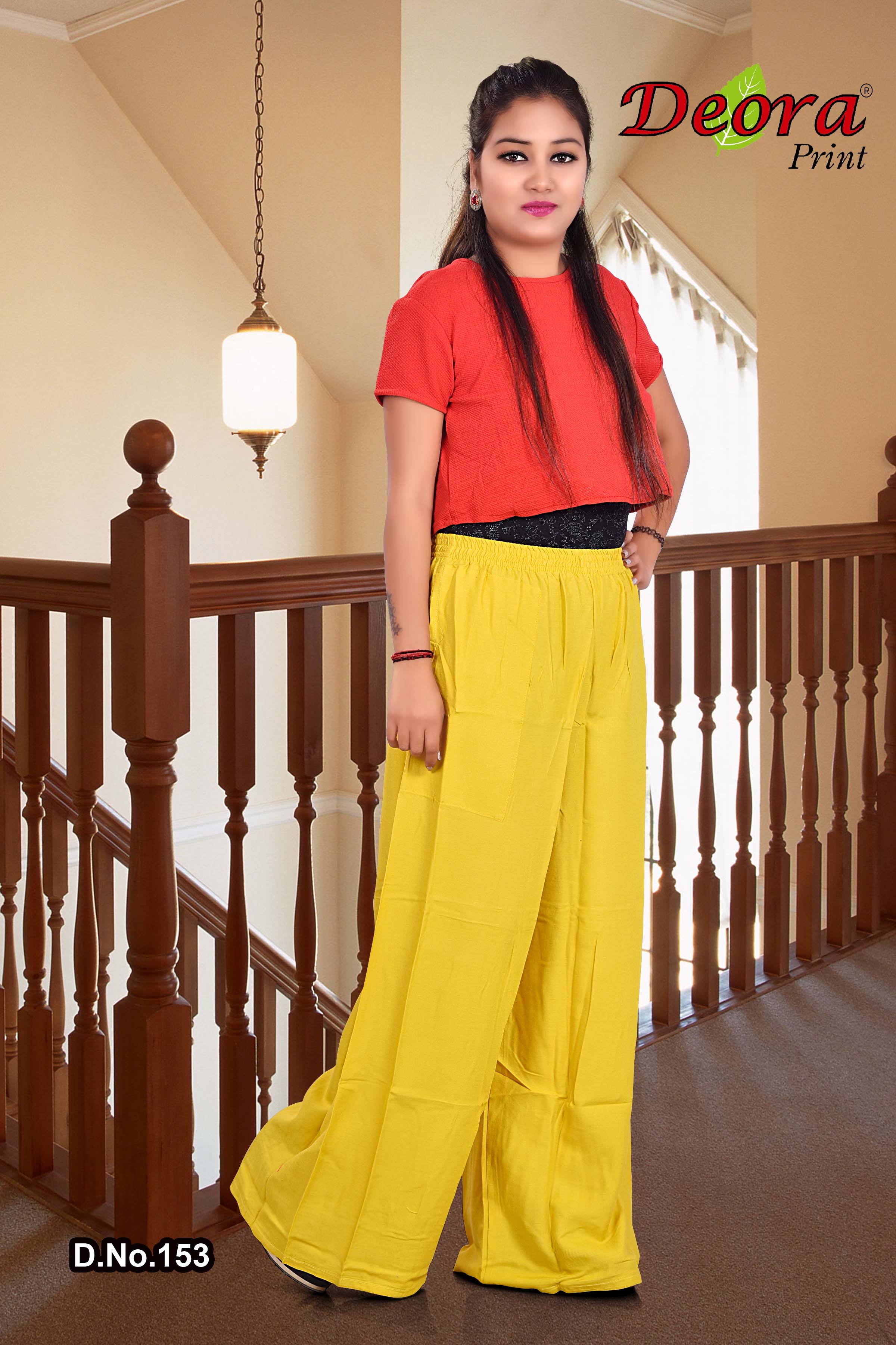 Deora Print collection: Rayon Plain Palazzos