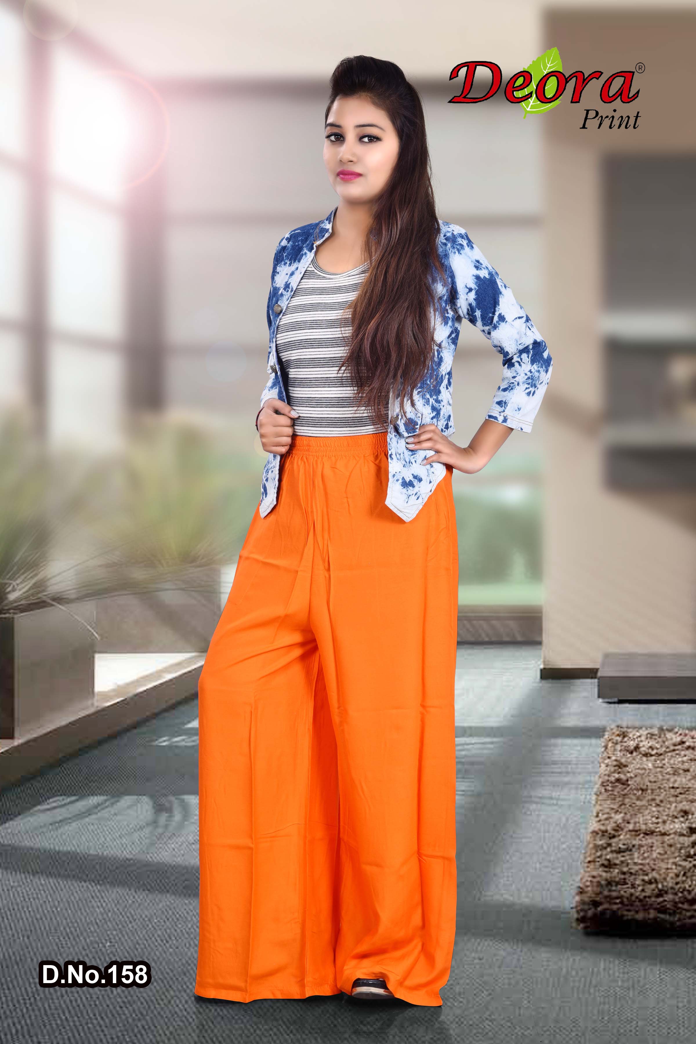 Deora Print collection: Rayon Plain Palazzos